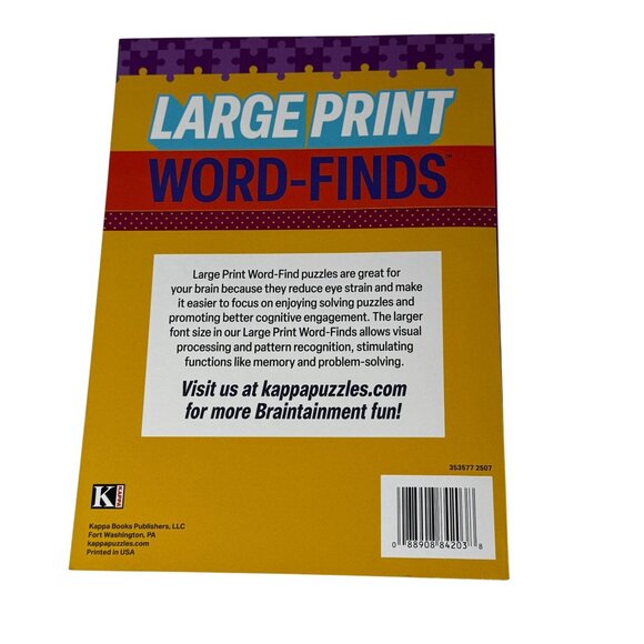 Large Print Word-Finds Puzzle Book Volume 472 Brain Games Easy Read - Picture 2 of 4